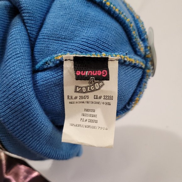 NWT Volcom Boy's Skate Surf Blue Yellow Faces - Picture 5 of 6